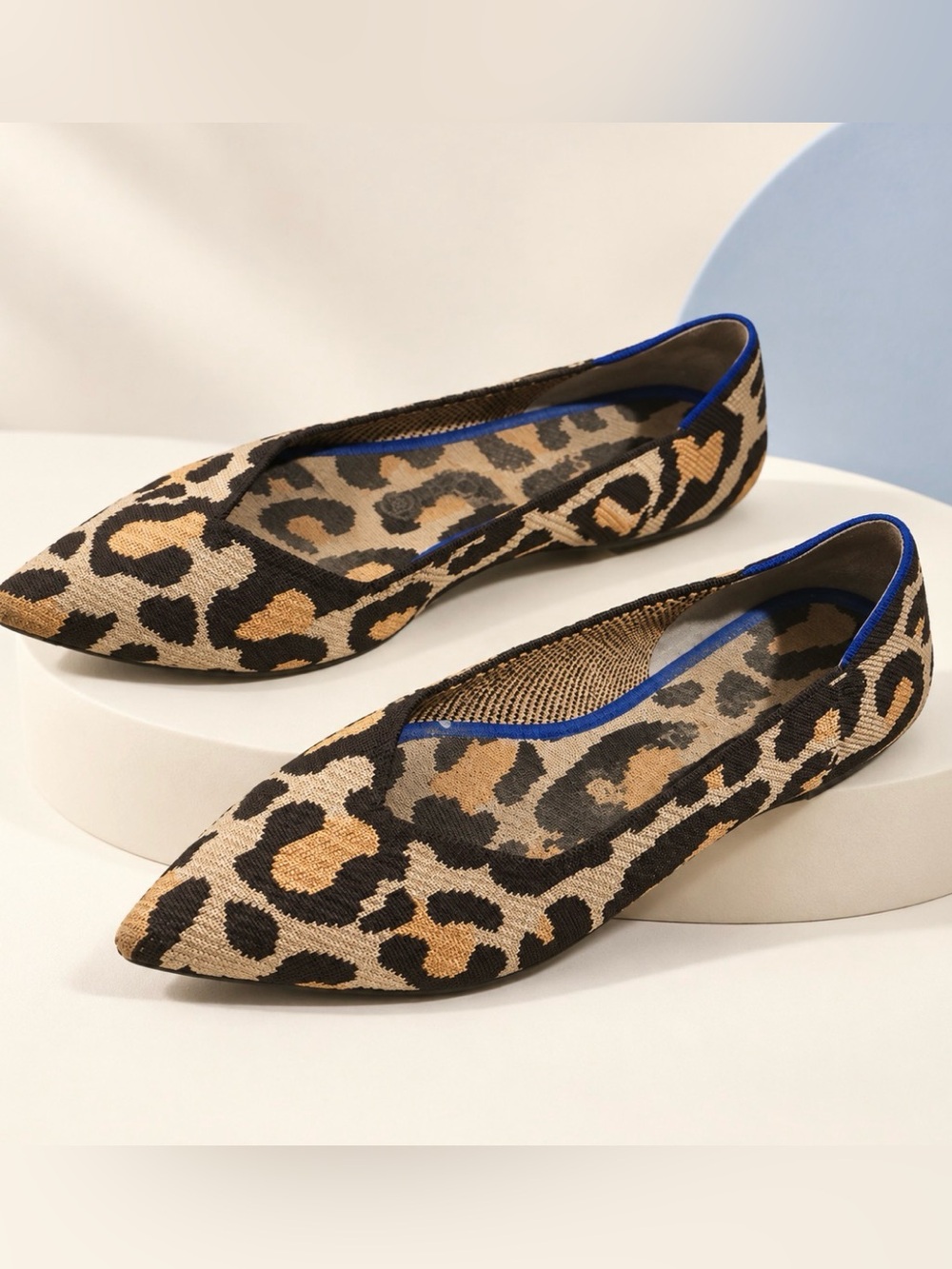 Rothy’s The Point Big Cat Leopard Knit Flats Women’s 9.5 Retired
